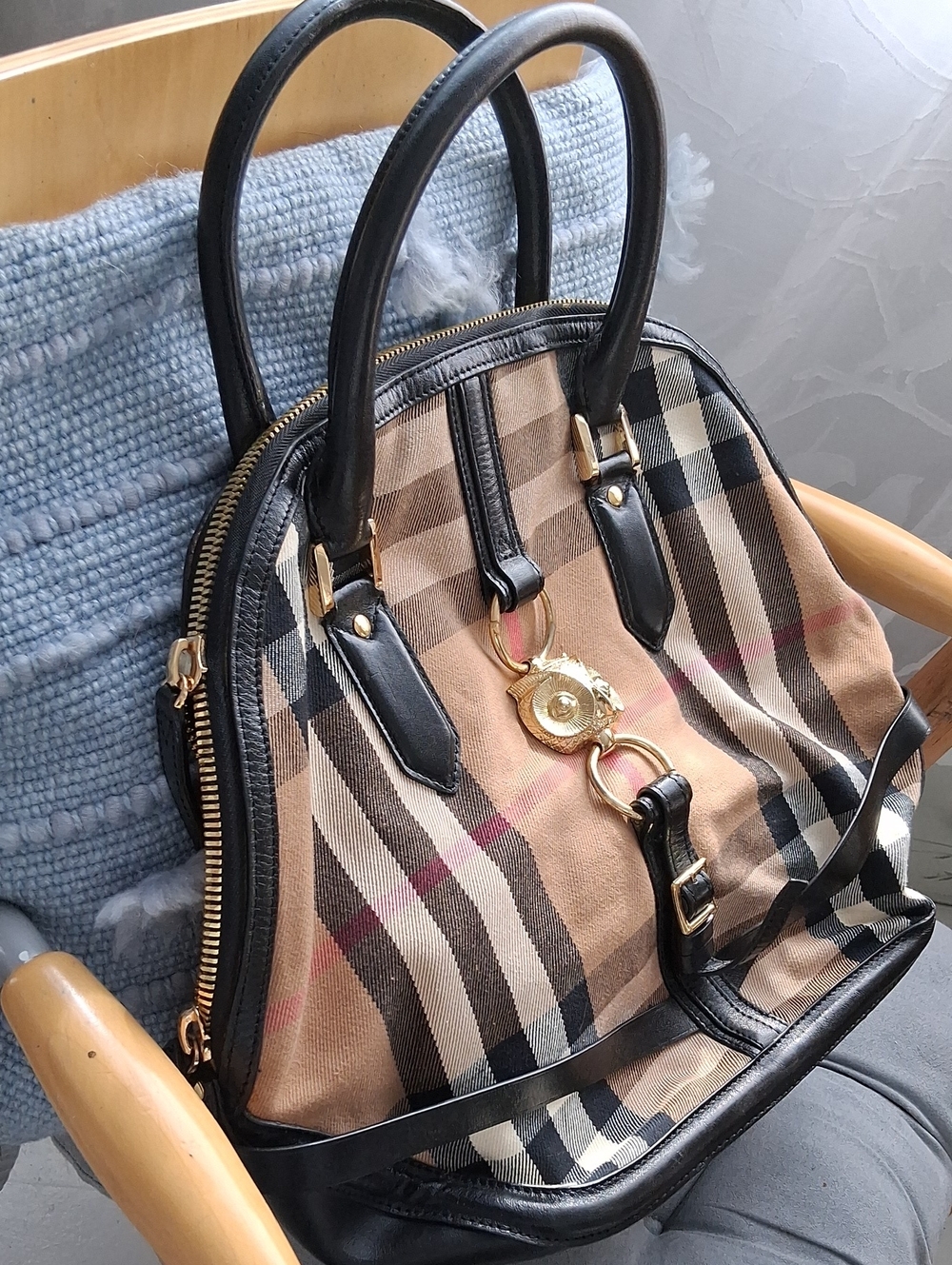 Burberry Housecheck Bridle Owl Orchard Bowling Bag Style